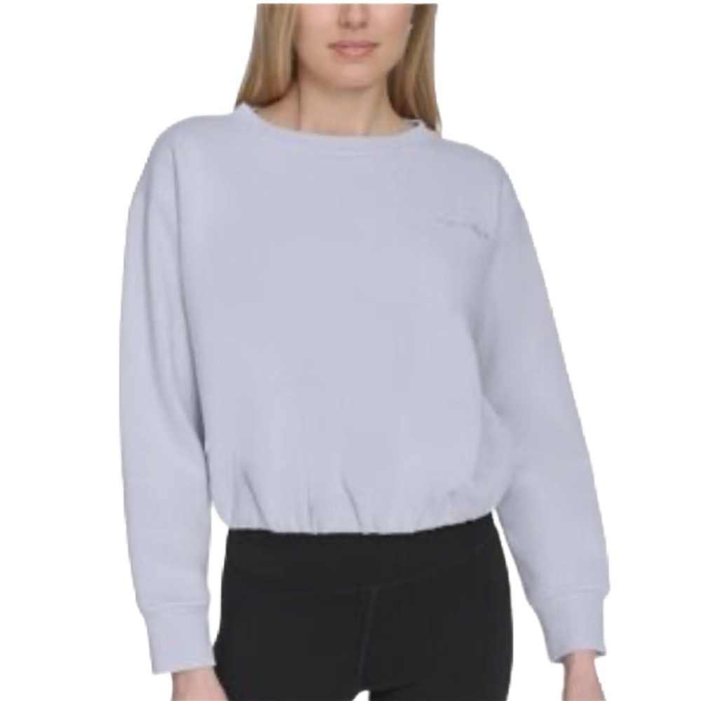 NWT Calvin Klein Women's Soft Blue Crop Oversized Sweatshirt Size L